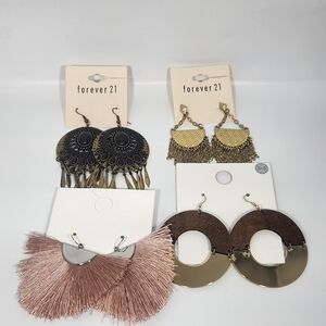 Forever 21 Women's Earring Set - Gold, Brown, Pink